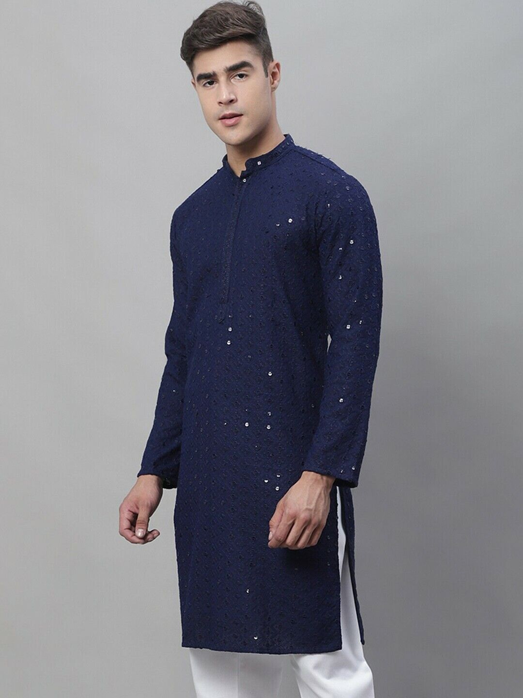 Men’s Kurta & PANTS – Ethnic Motifs Embroidered Cotton Kurta
