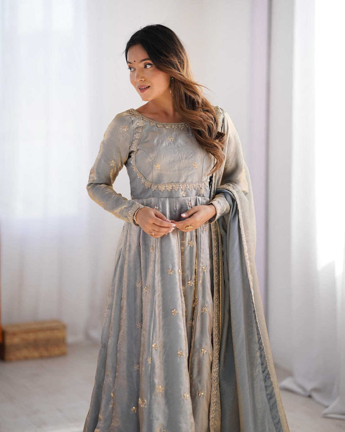 Fandy Silk Anarkali Suit Set