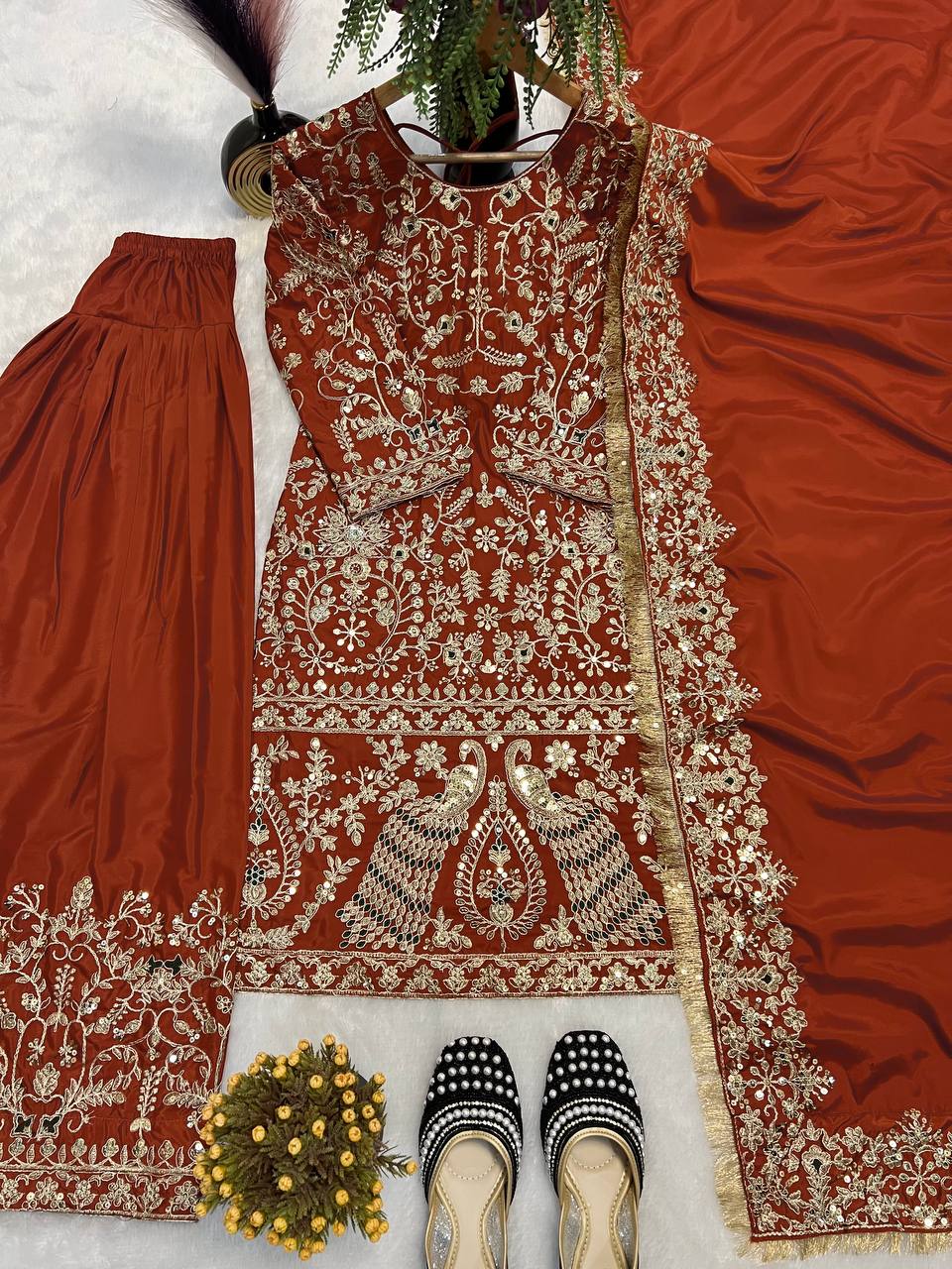 Luxury Punjabi Bridal Suit – Zari & Stone Work