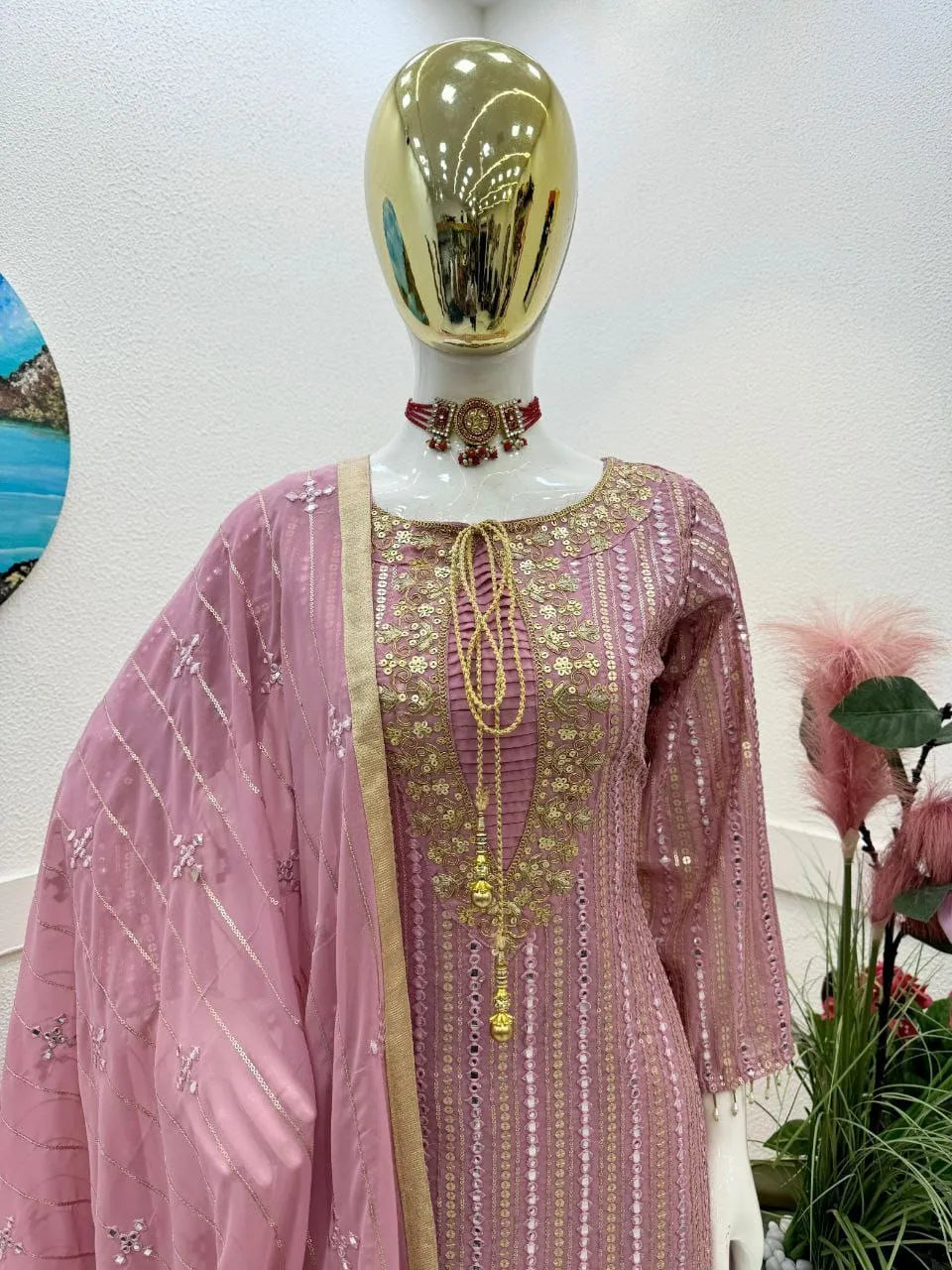 Royal Shimmer Party Wear Designer Dupatta Set
