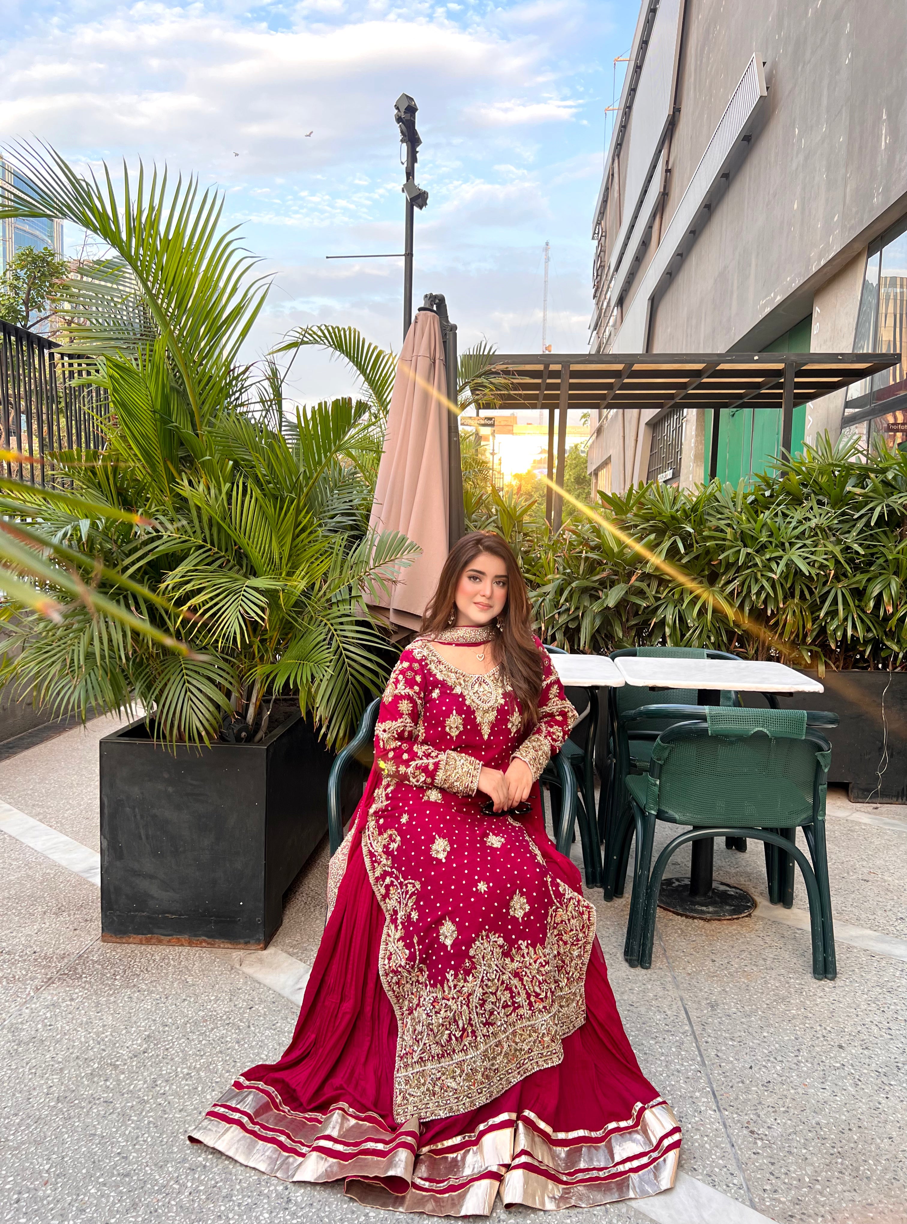 Beautifull Fox Georgette Codding Sequience Work Top Plazzo
