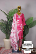 Ready to wear pink cotton suit with dupatta 💖