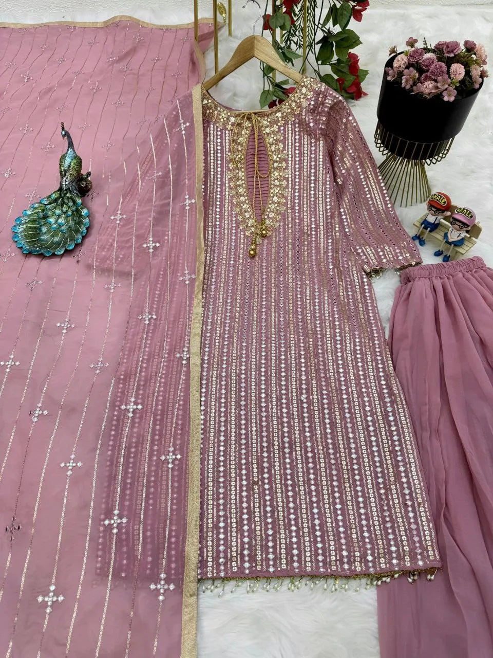 Royal Shimmer Party Wear Designer Dupatta Set