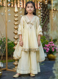 Girl's Silk Mirror Embroidered Designer Kurta Palazzo With Dupatta Set