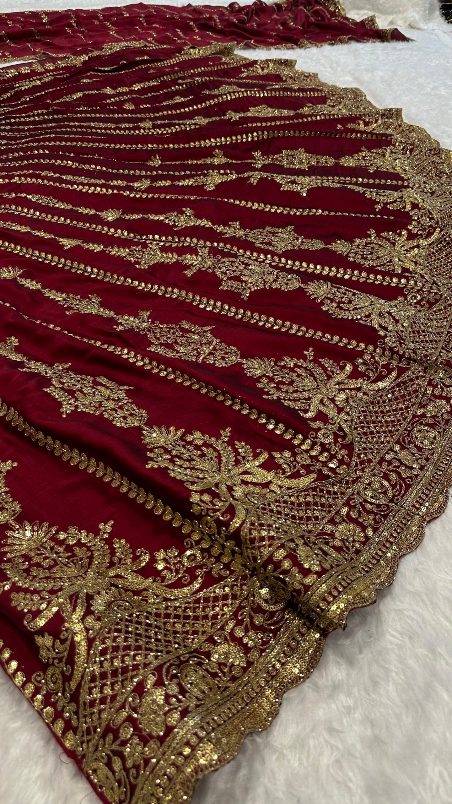 New Stylish Bridesmaid Lehenga Choli With sequins,Dori And Zari work.