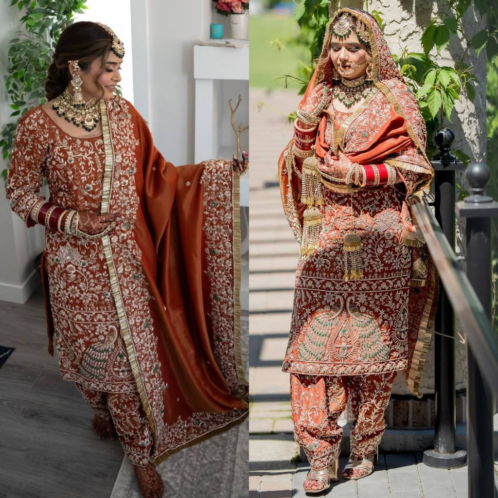 Luxury Punjabi Bridal Suit – Zari & Stone Work