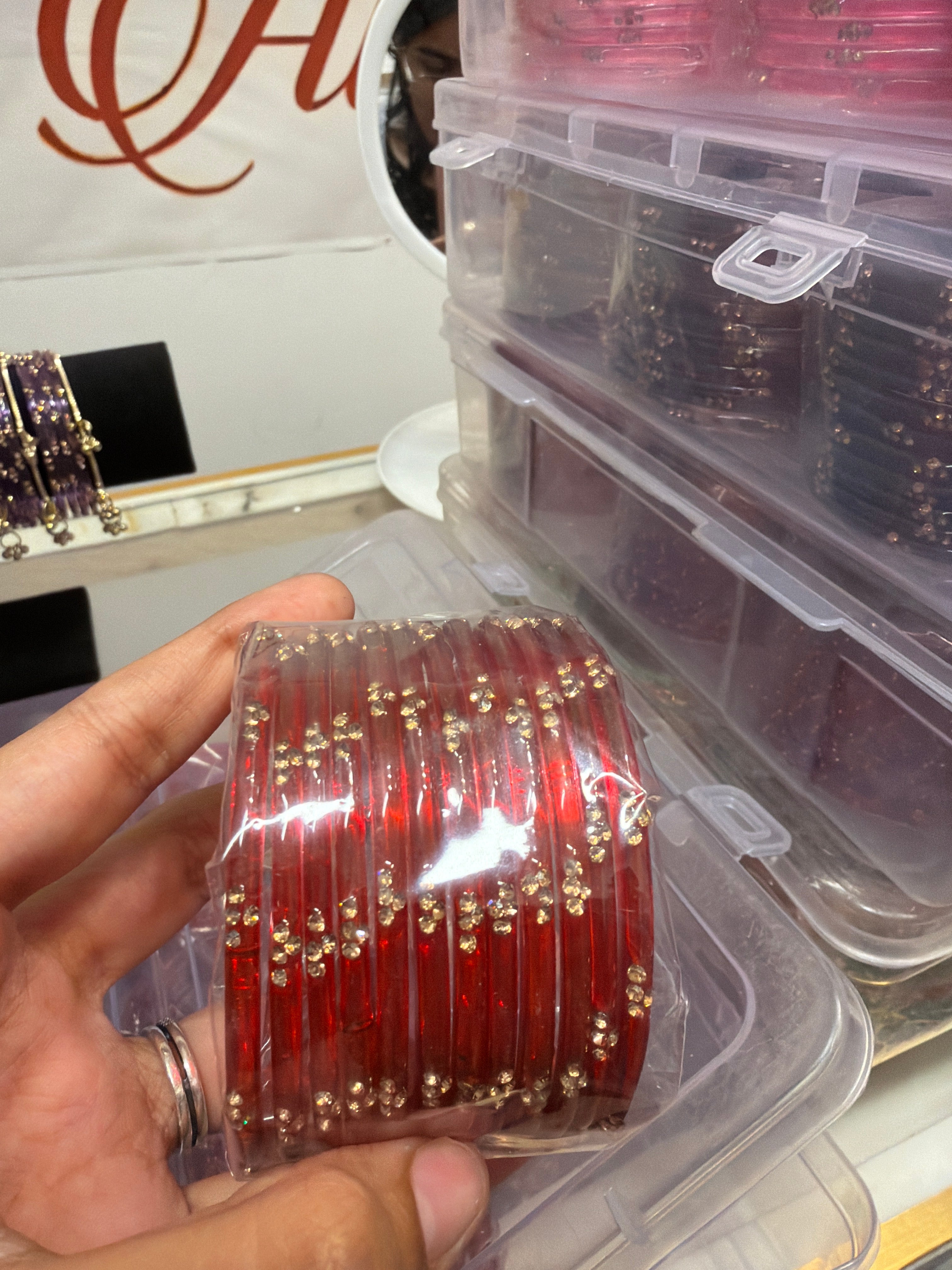 Jelly red raindrop 12 bangles✨✨