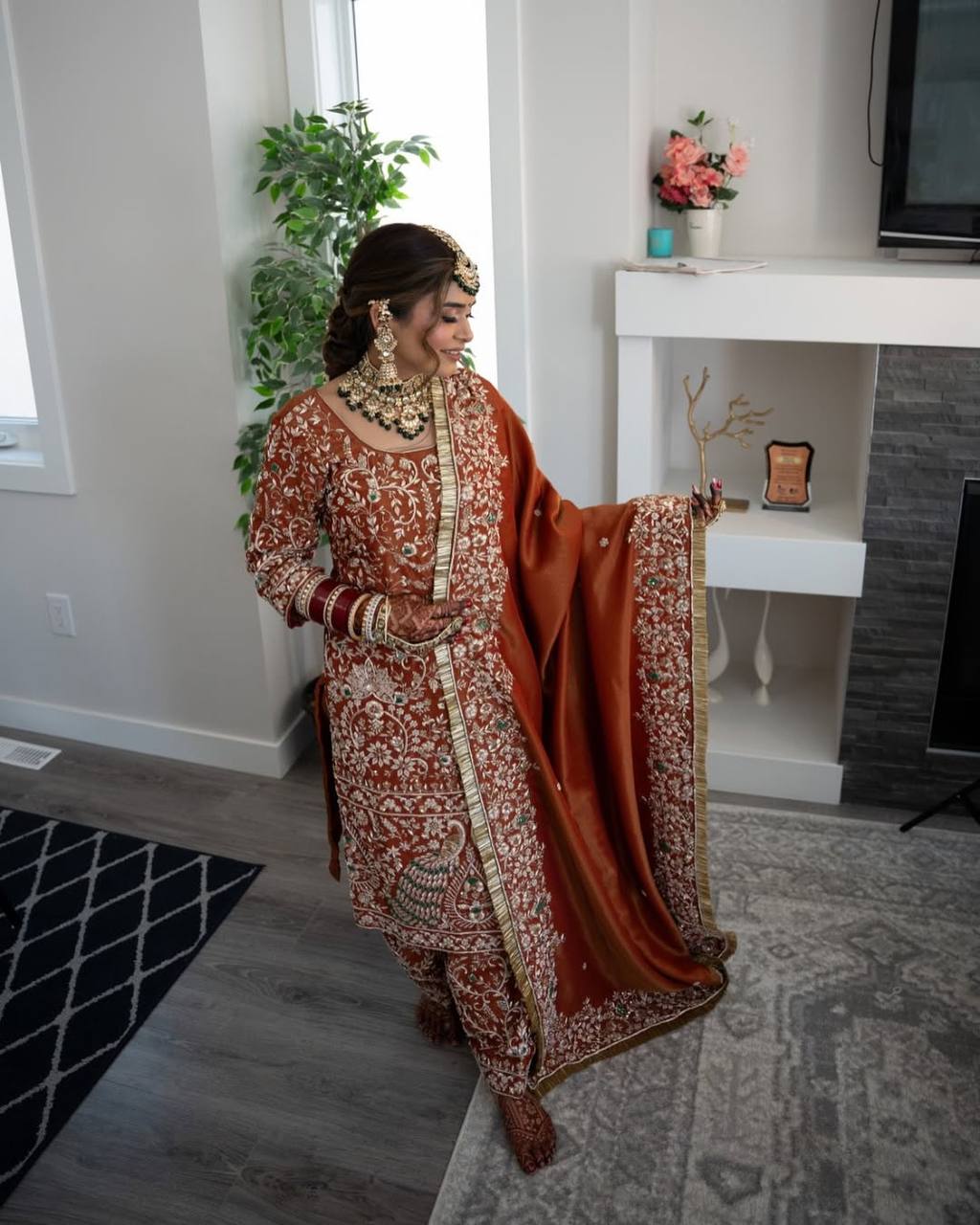 Luxury Punjabi Bridal Suit – Zari & Stone Work
