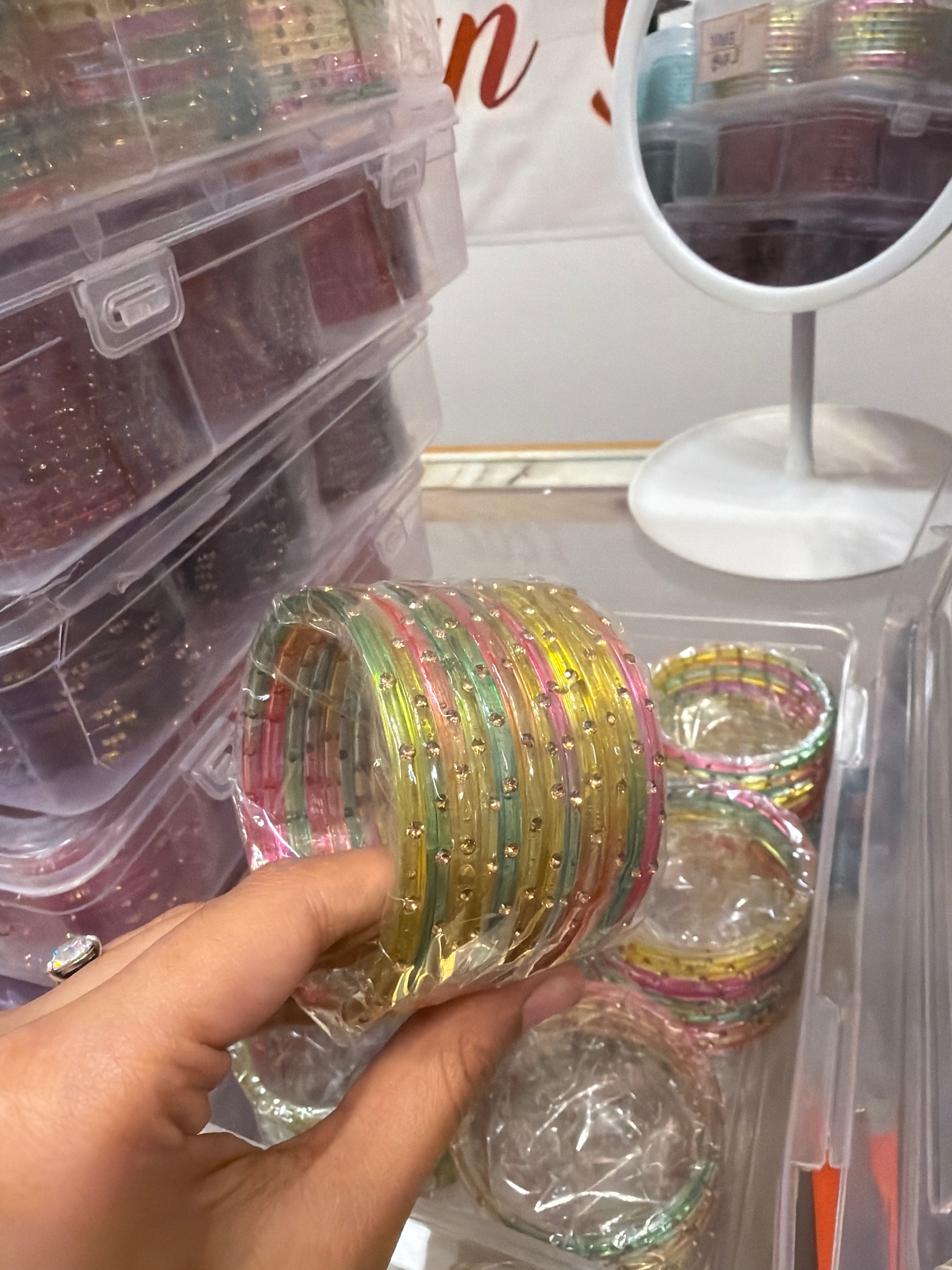 Multicolor glass raindrop 12 Bangles✨💖￼