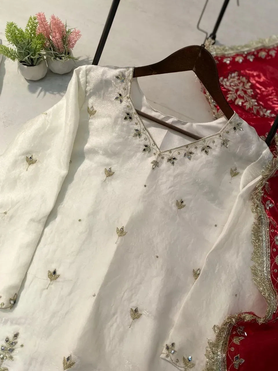 Real Mirror & Sequence Work for Festive & Wedding Wear