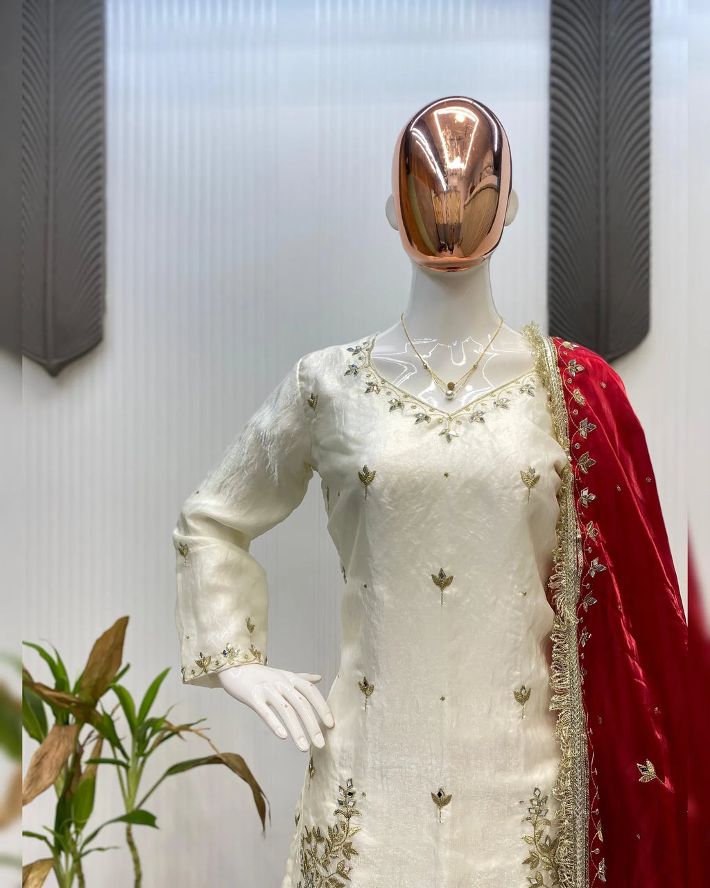 Real Mirror & Sequence Work for Festive & Wedding Wear