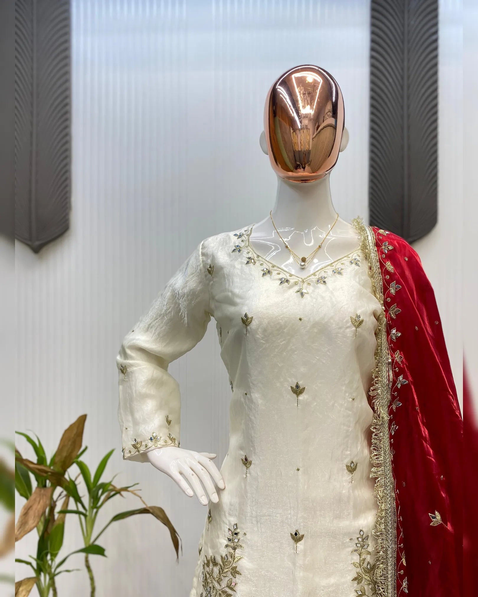 Real Mirror & Sequence Work for Festive & Wedding Wear