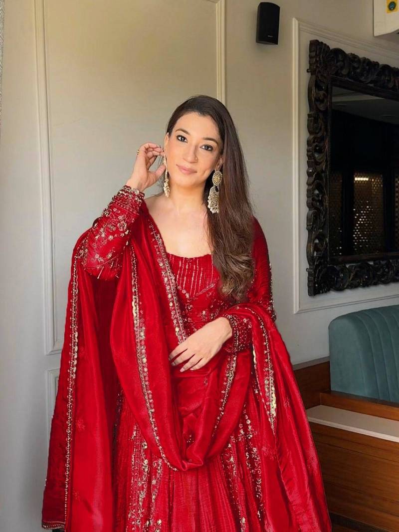 Designer Heavy Crunchi Silk with Embroidery Work