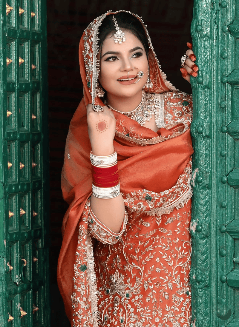 Luxury Punjabi Bridal Suit – Zari & Stone Work