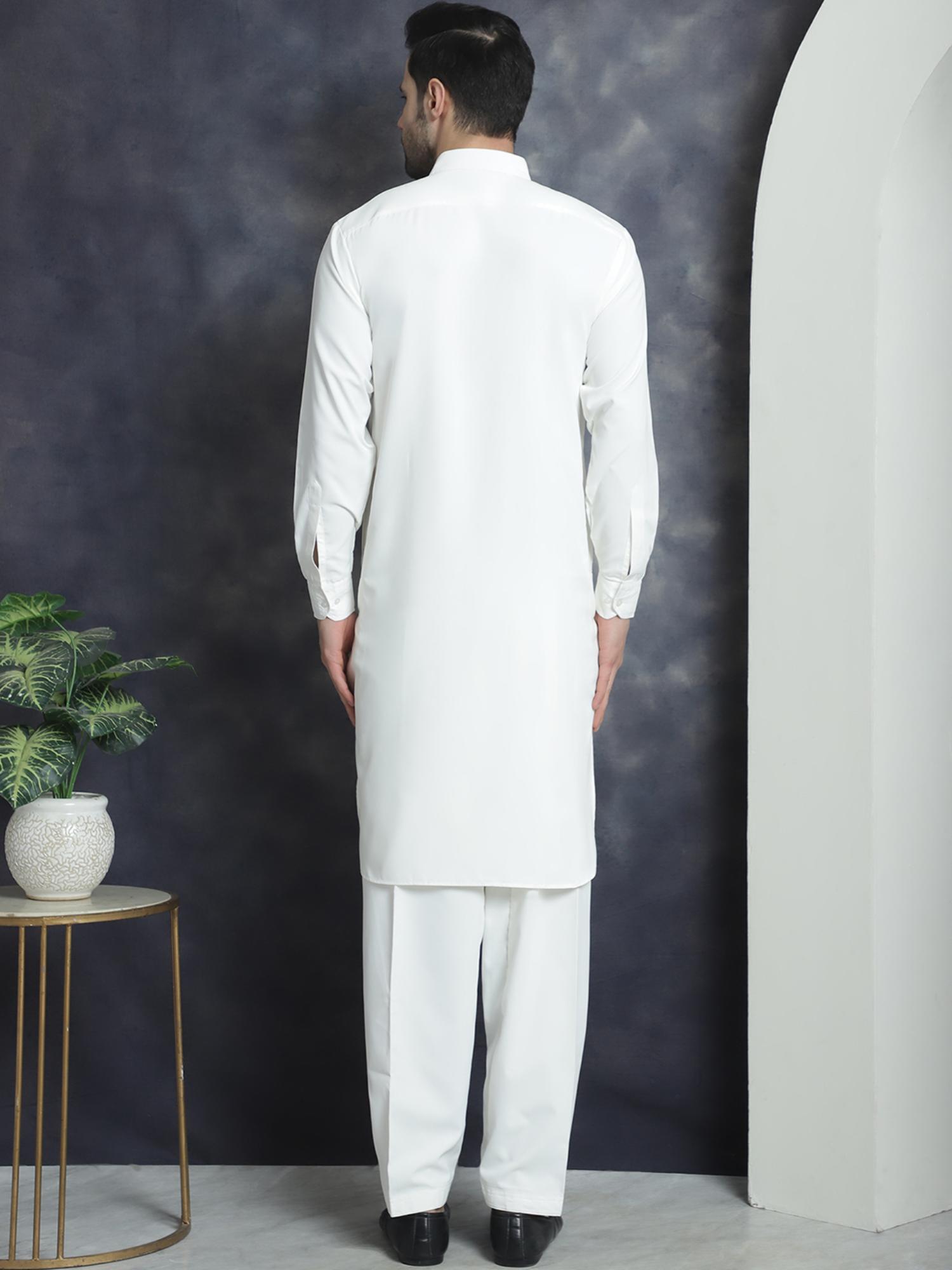 Men's Solid Pathani Kurta with Salwar