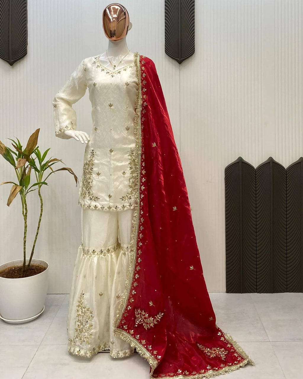 Real Mirror & Sequence Work for Festive & Wedding Wear
