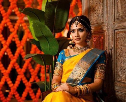 Yellow Zari Woven Banarasi Soft Silk Saree