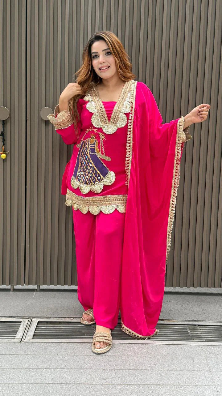 New Designer Party Wear Top, Pant & Dupatta Set