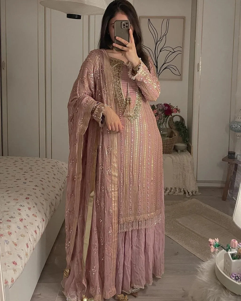 Royal Shimmer Party Wear Designer Dupatta Set