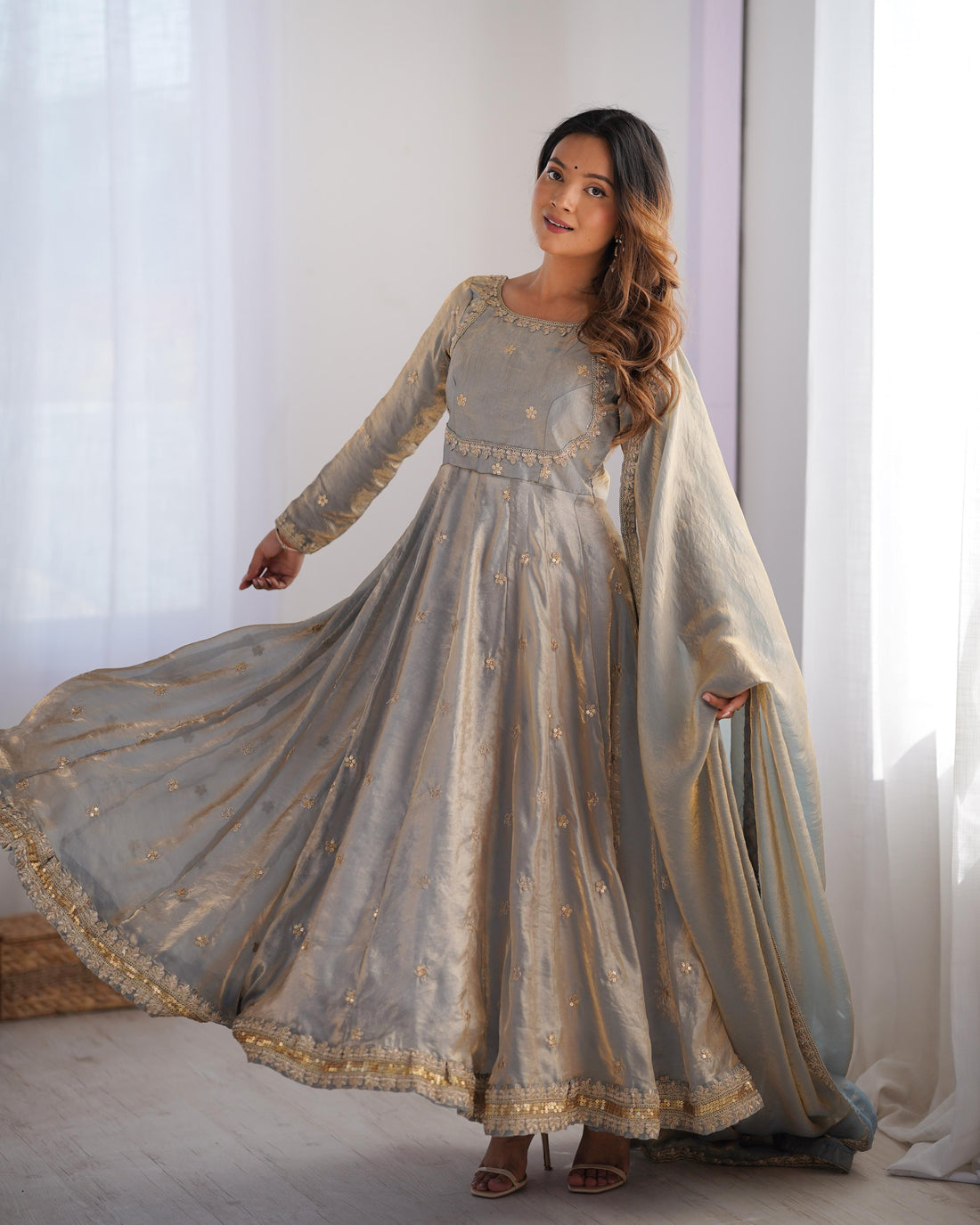 Fandy Silk Anarkali Suit Set