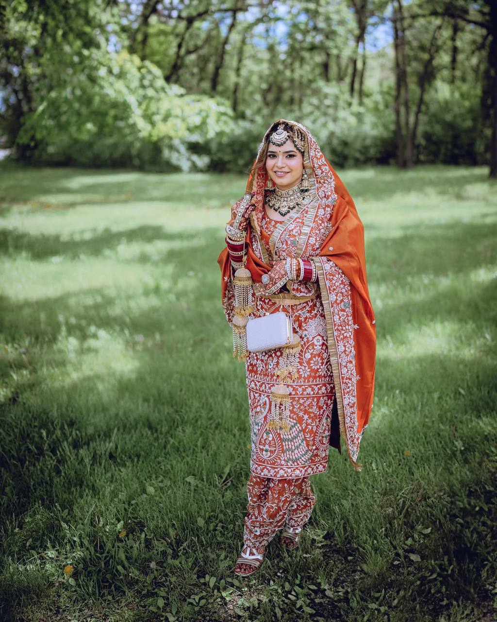 Luxury Punjabi Bridal Suit – Zari & Stone Work