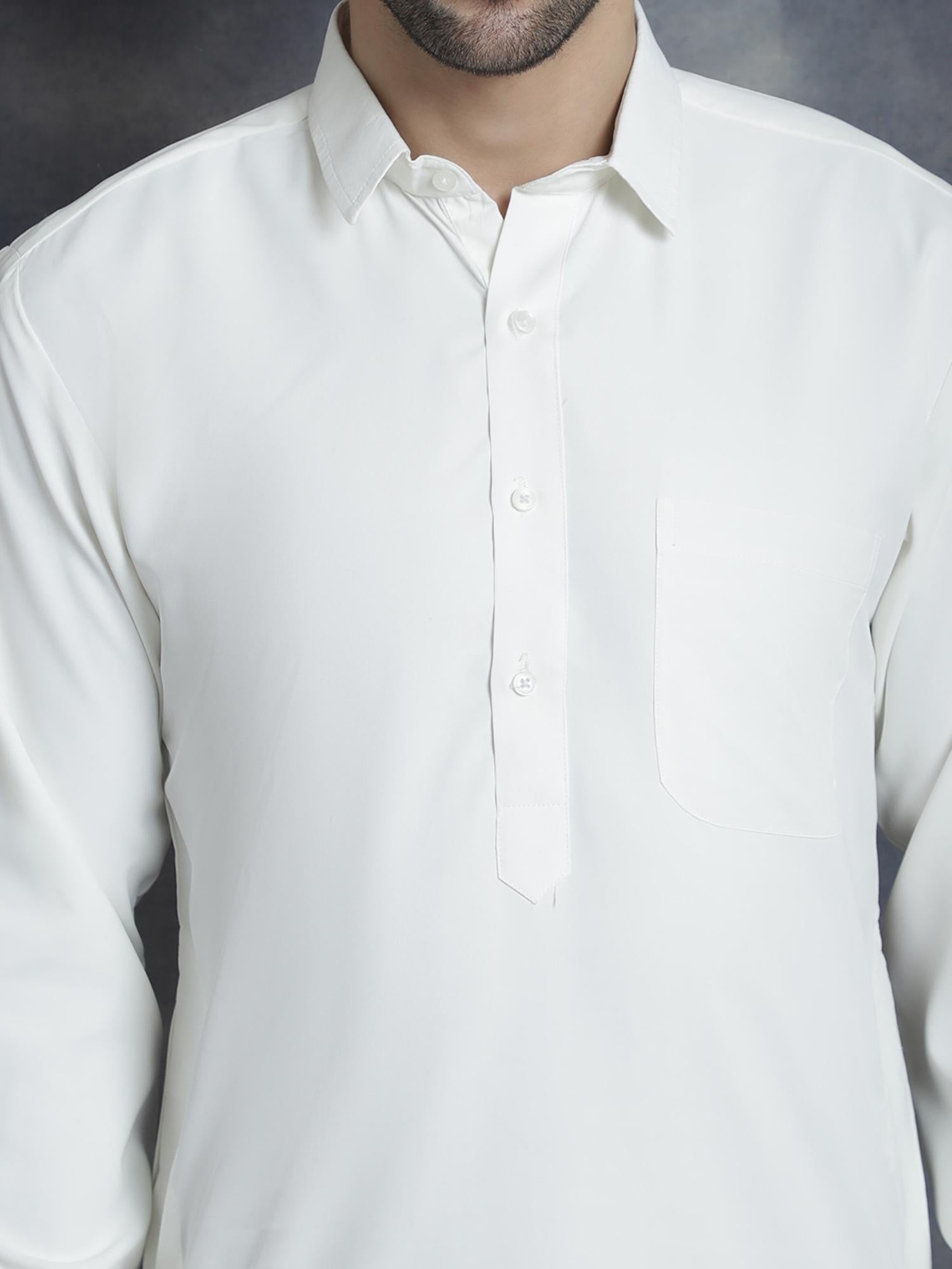 Men's Solid Pathani Kurta with Salwar