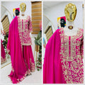 Heavy Chinon Silk Sharara Set With Codding Sequin Embroidery