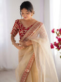 Luxe Net Party Wear Saree Set