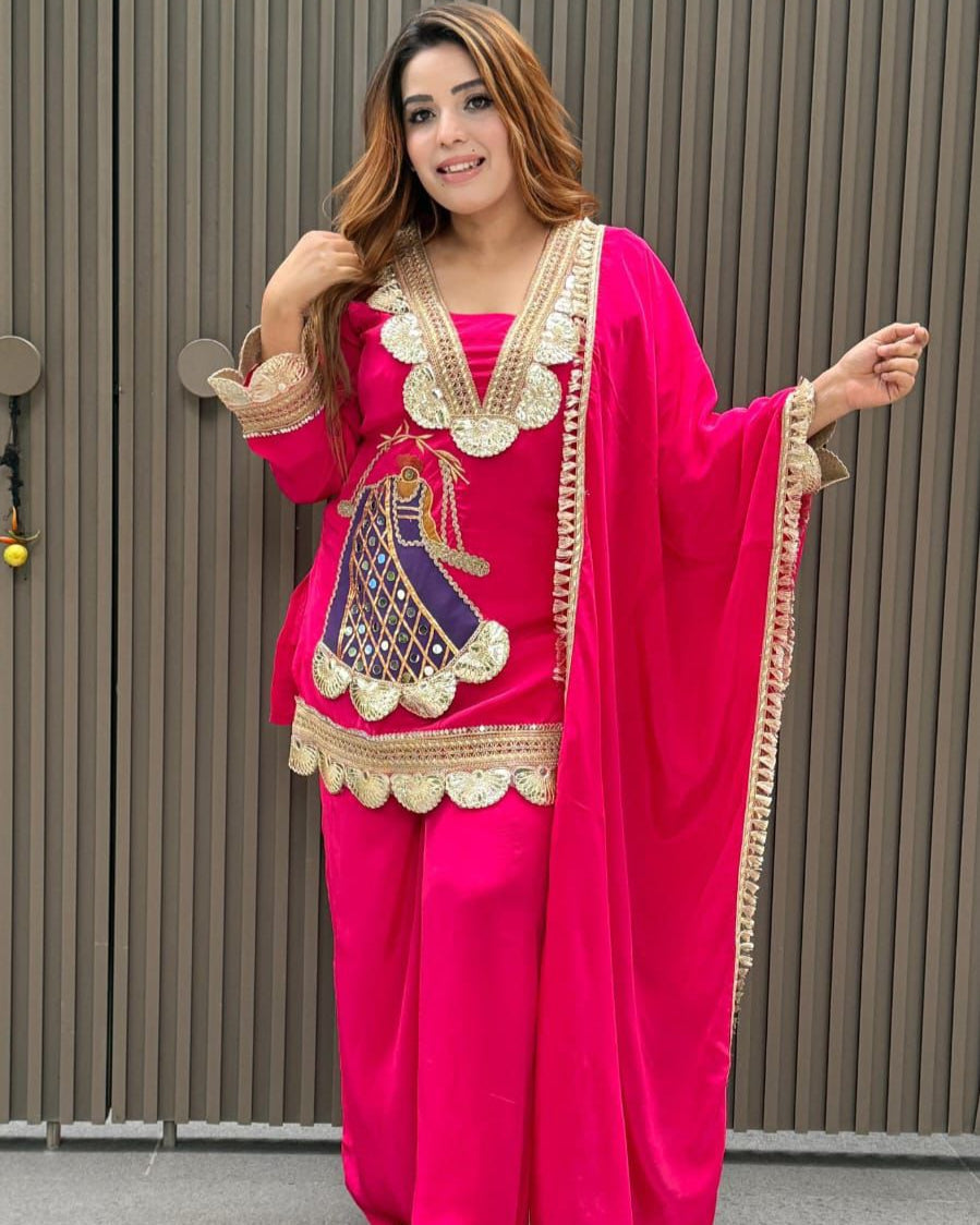 New Designer Party Wear Top, Pant & Dupatta Set
