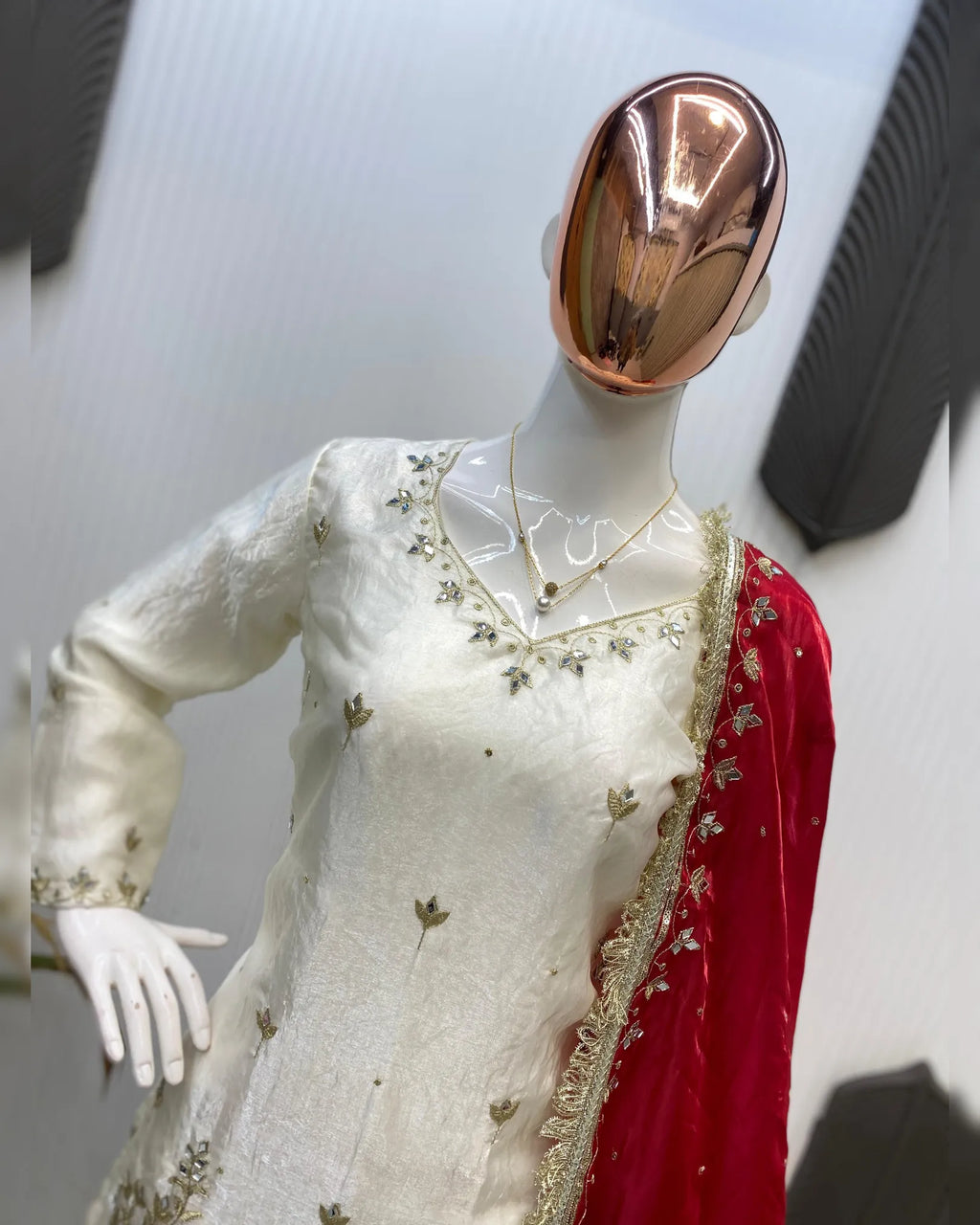 Real Mirror & Sequence Work for Festive & Wedding Wear