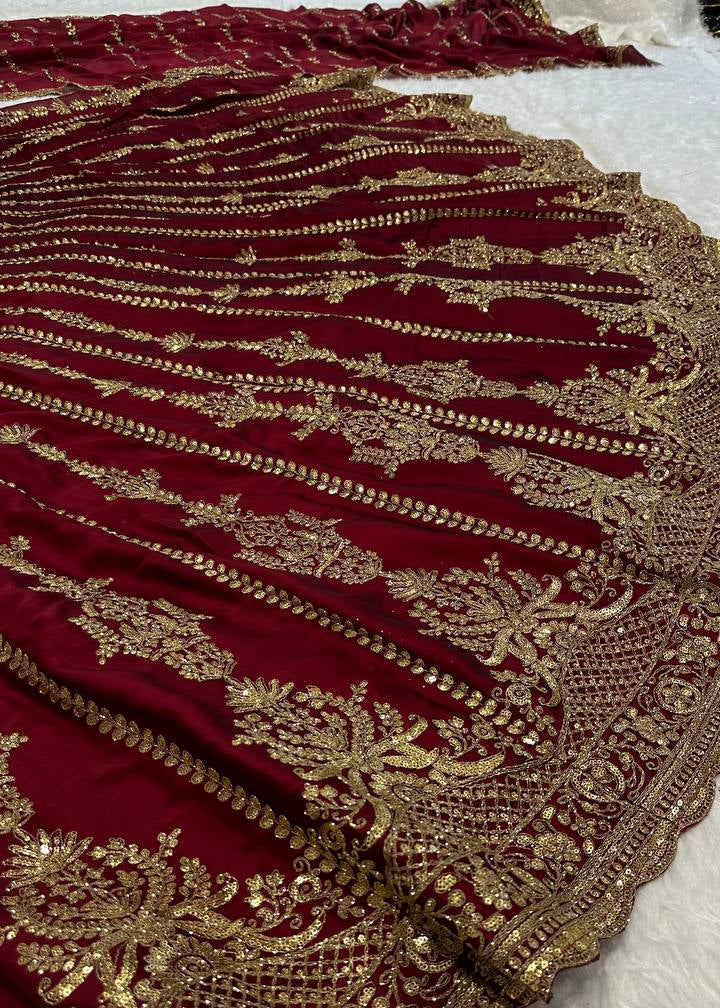 New Stylish Bridesmaid Lehenga Choli With sequins,Dori And Zari work.