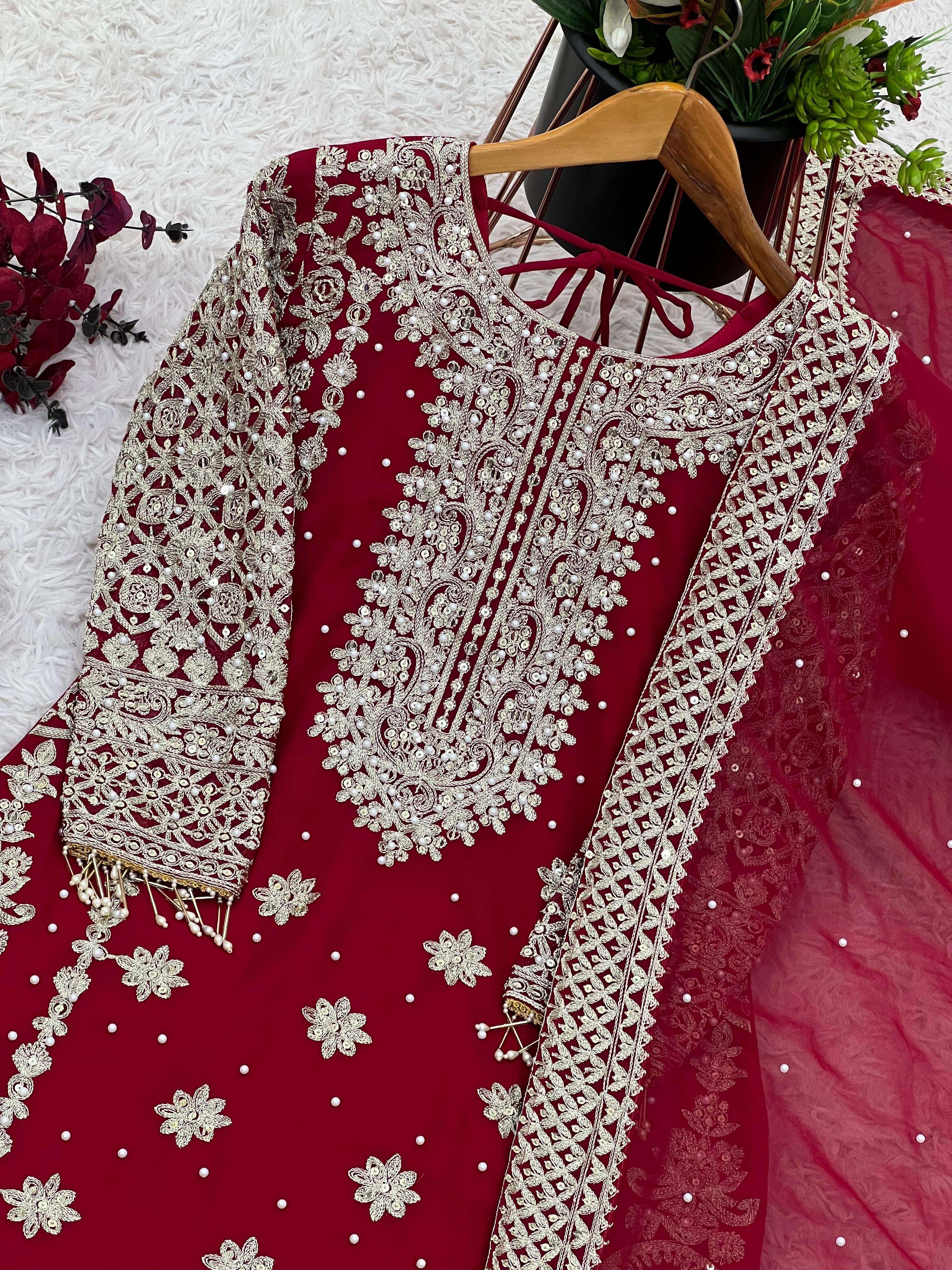 Heavy Work Faux Georgette Dress Set with Dupatta