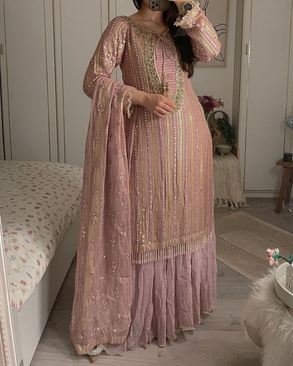 Royal Shimmer Party Wear Designer Dupatta Set