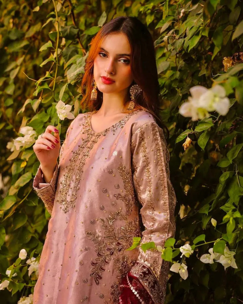 Fendy Silk With Sequence Embroidery Work