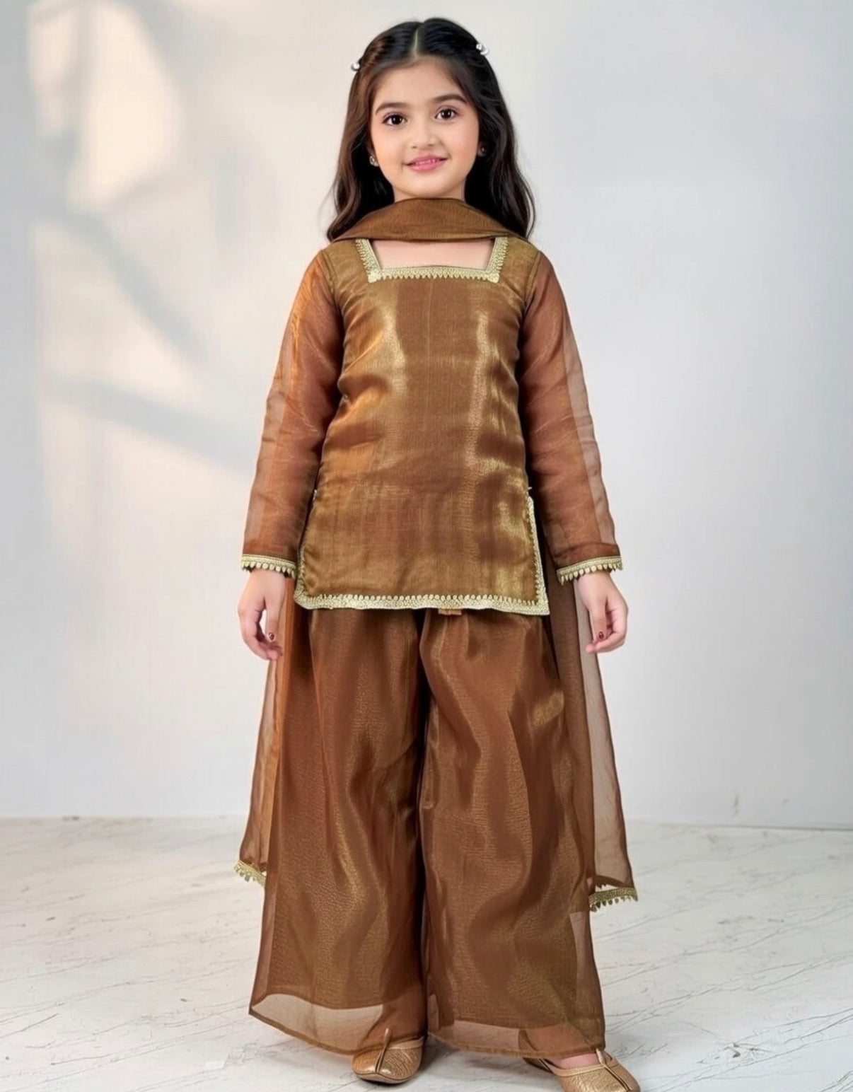 Brown sharara baby suit✨