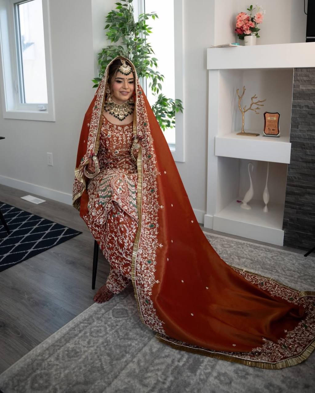 Luxury Punjabi Bridal Suit – Zari & Stone Work