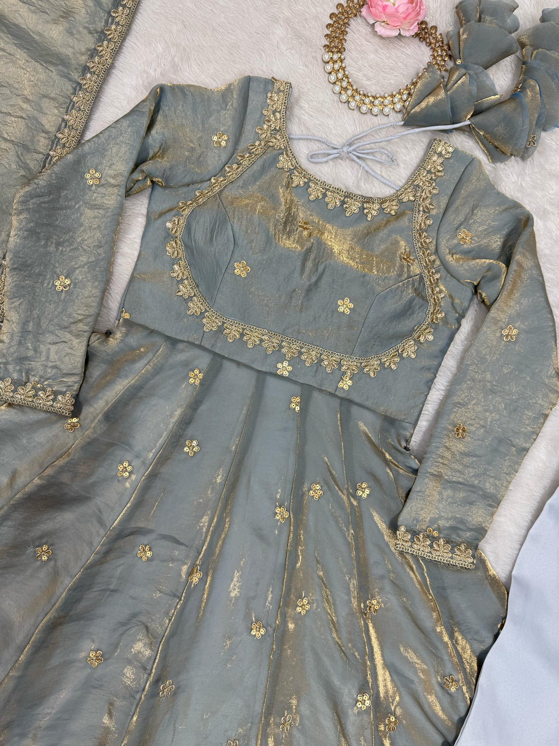 Fandy Silk Anarkali Suit Set