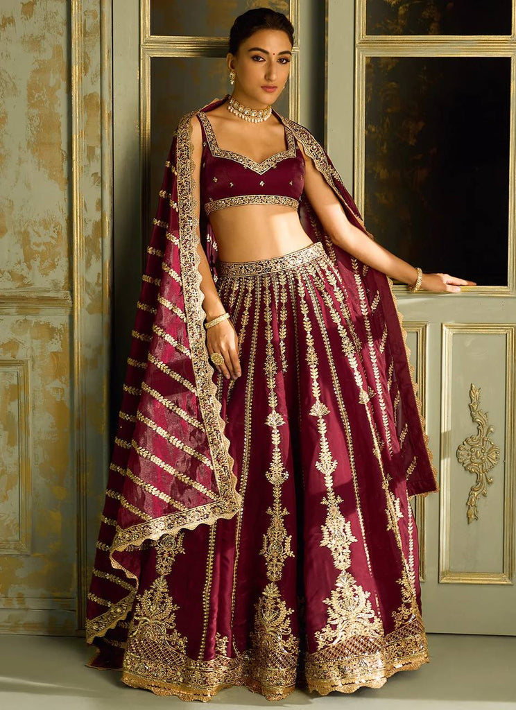 New Stylish Bridesmaid Lehenga Choli With sequins,Dori And Zari work.