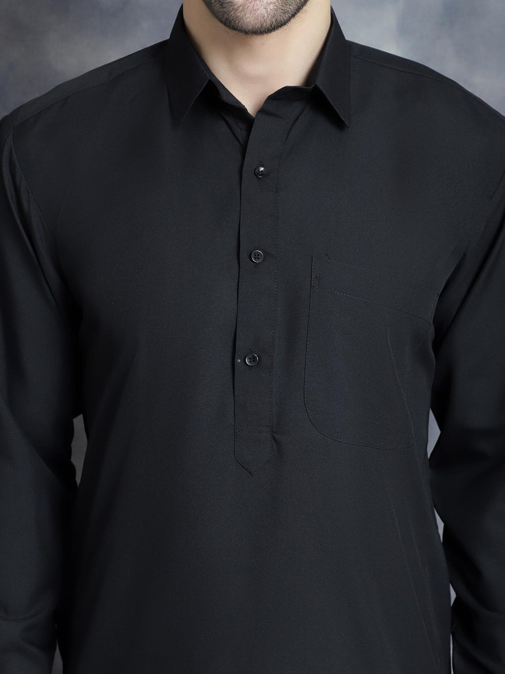 Men's Solid Pathani Kurta with Salwar