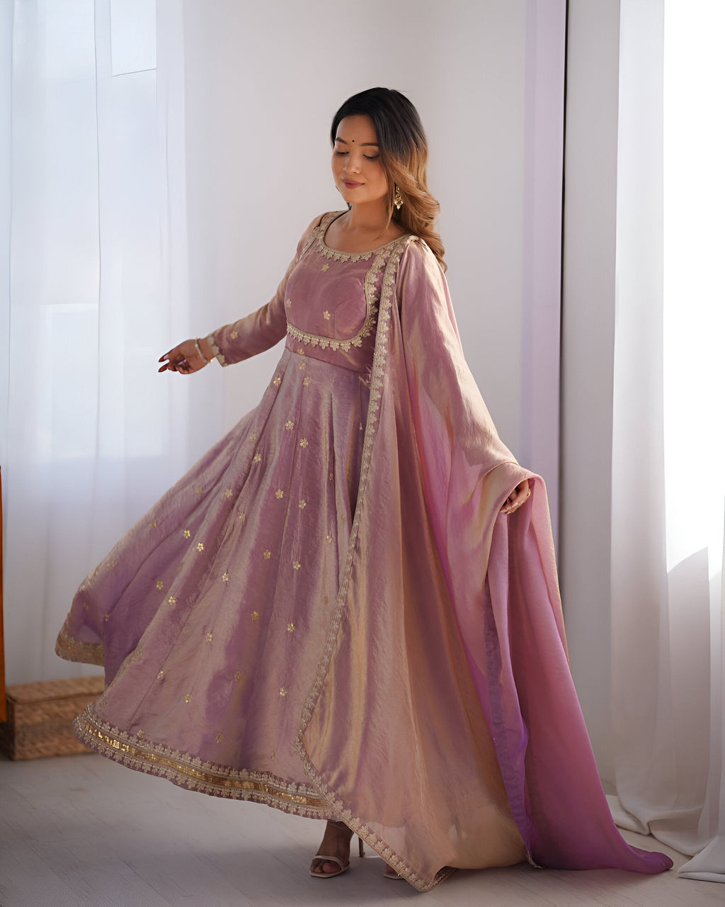Fandy Silk Anarkali Suit Set