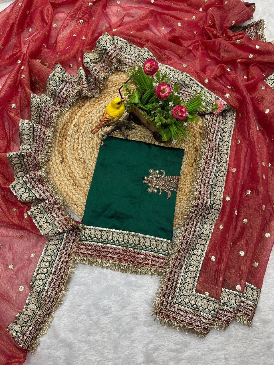 Most Beautiful Designer Banarasi Crush Saree