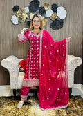 Designer Party Wear Look Top-Plazzo And Dupatta With Heavy Embroidery Work
