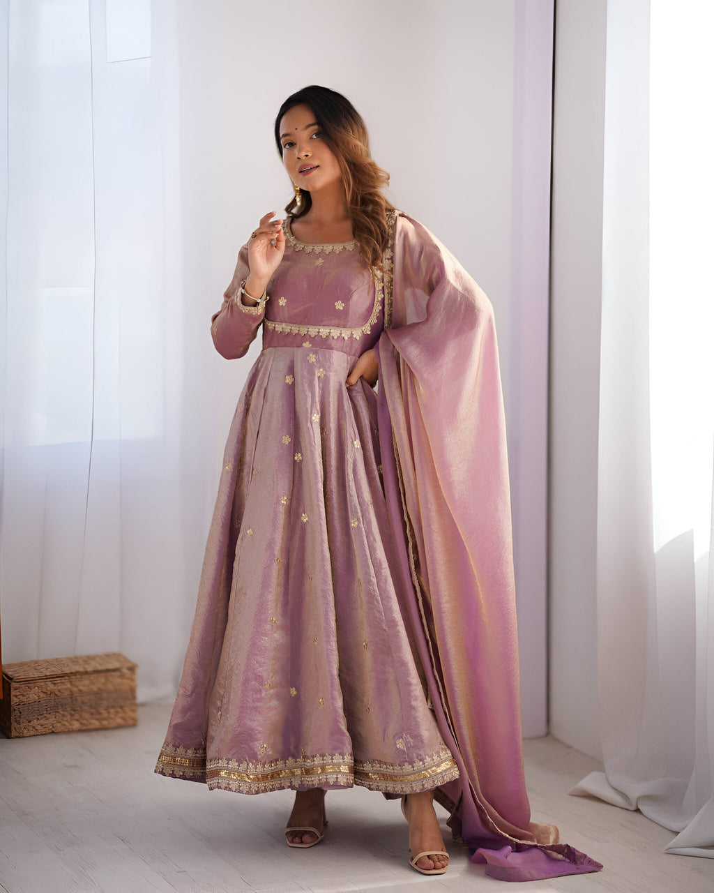 Fandy Silk Anarkali Suit Set