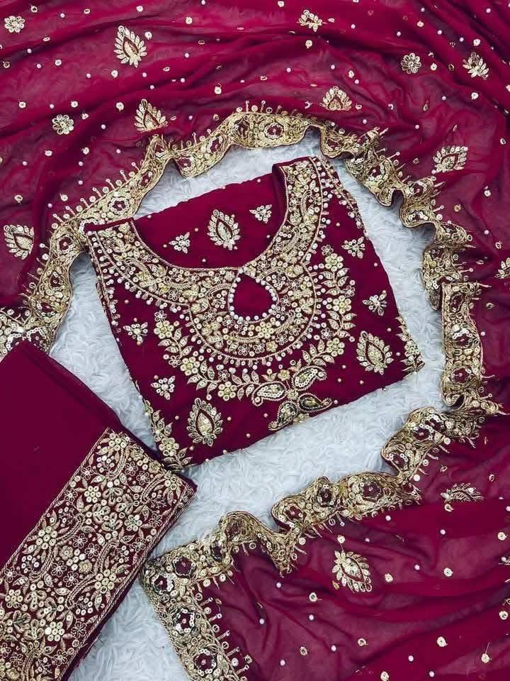 Designer Party Wear Look Top-Plazzo And Dupatta With Heavy Embroidery Work
