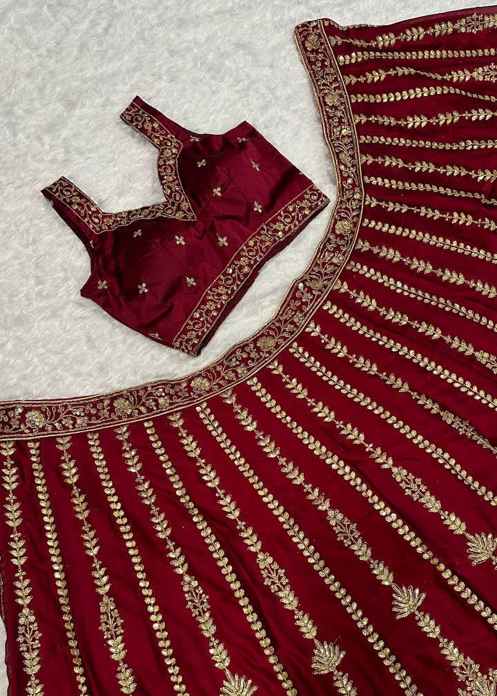 New Stylish Bridesmaid Lehenga Choli With sequins,Dori And Zari work.