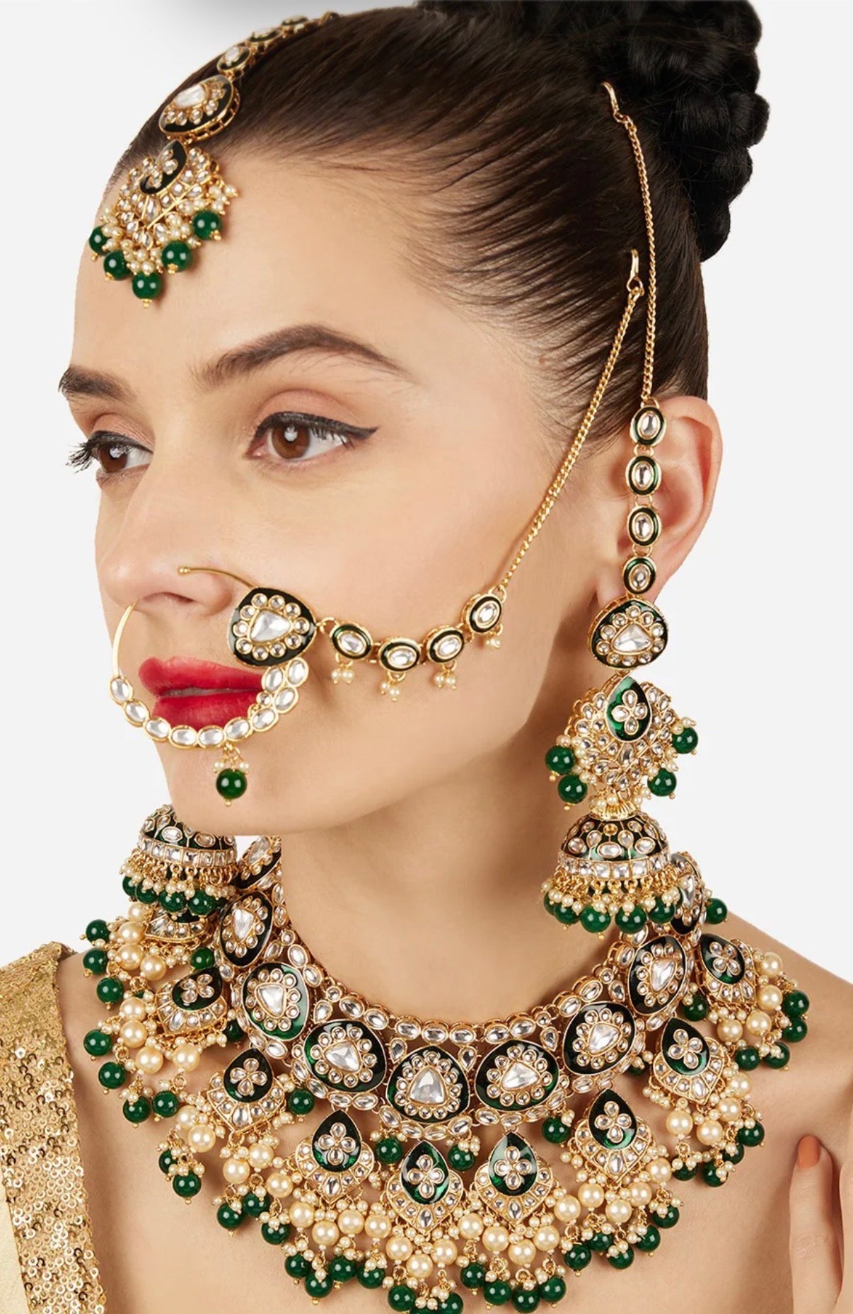 Heavy Gold-plated bridal jewelry set
