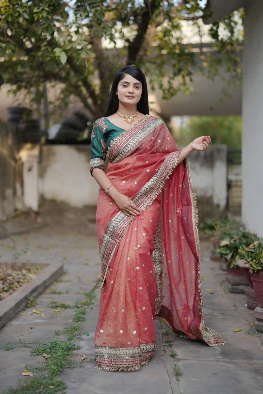 Most Beautiful Designer Banarasi Crush Saree