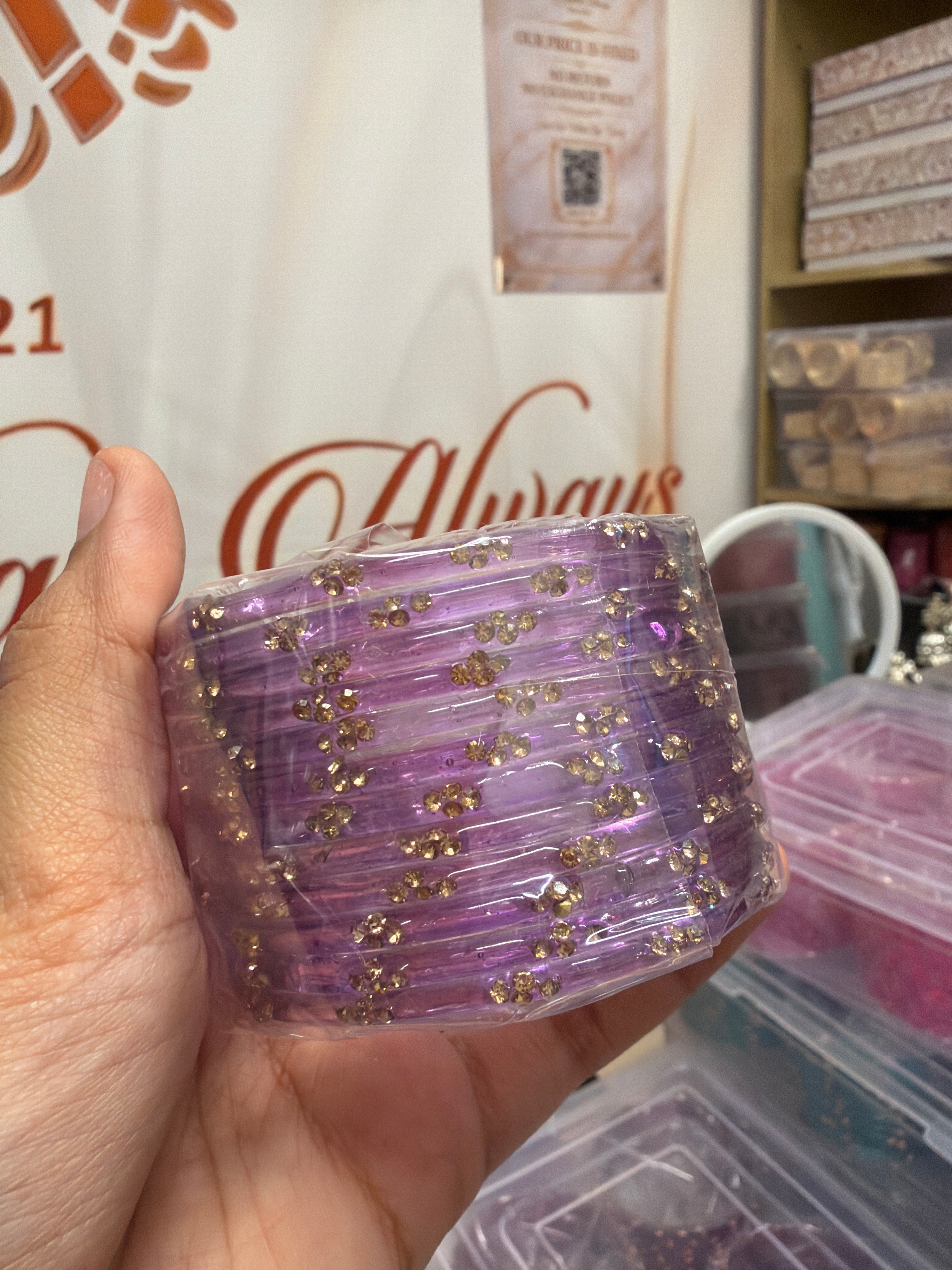 Purple jelly raindrop 12 bangles✨✨￼