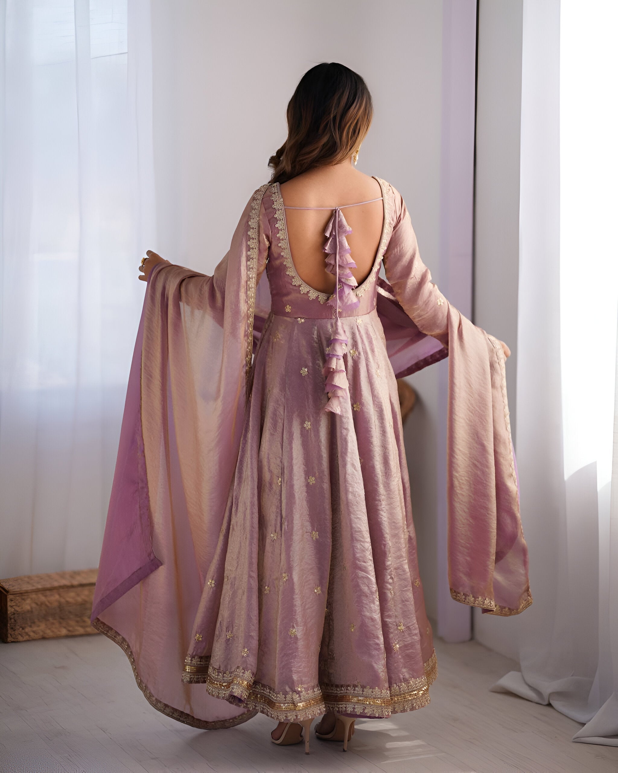 Fandy Silk Anarkali Suit Set